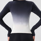 Gradient Yoga Top for Women – Quick-Dry Long Sleeve