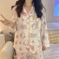 Hello kitty Print Contrast Binding Pocket Front PJ Set / Pajama Set