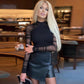 Mock Neck Geo Mesh Yoke Bodysuit