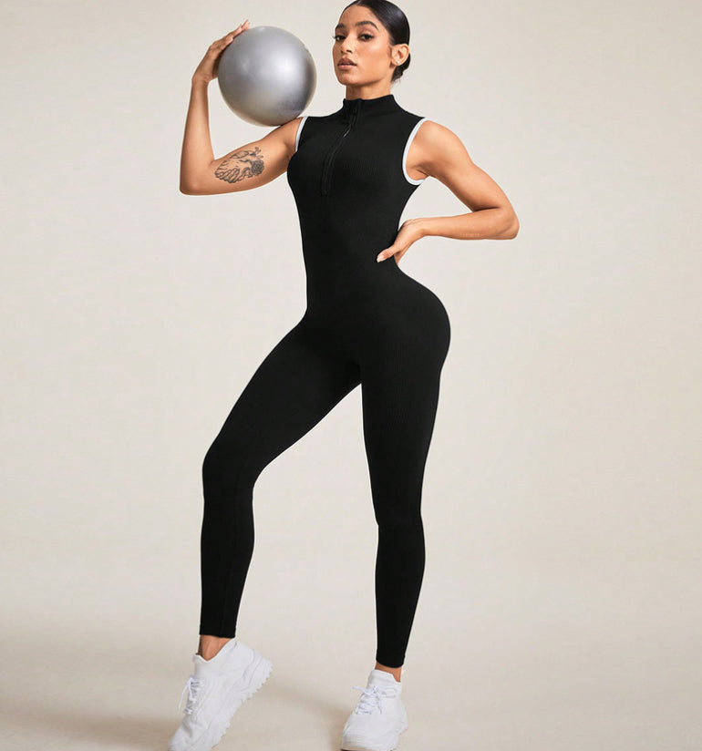 Sleeveless Athletic Compression Jumpsuit
