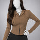 Fitted Zip Front Hoodie