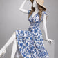 V Neck Ruffle Midi