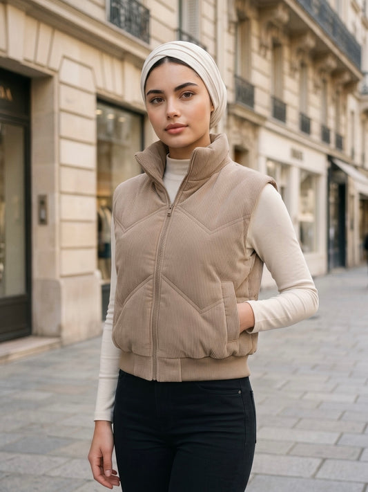 High Neck Puffer Vest