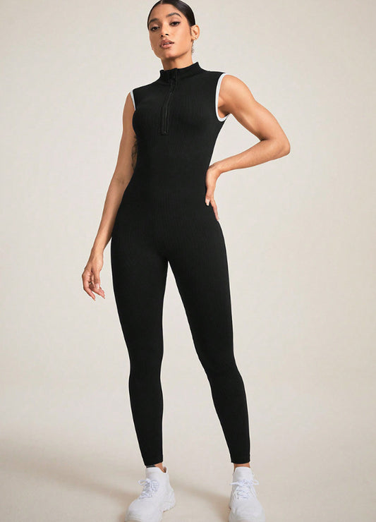 Sleeveless Athletic Compression Jumpsuit