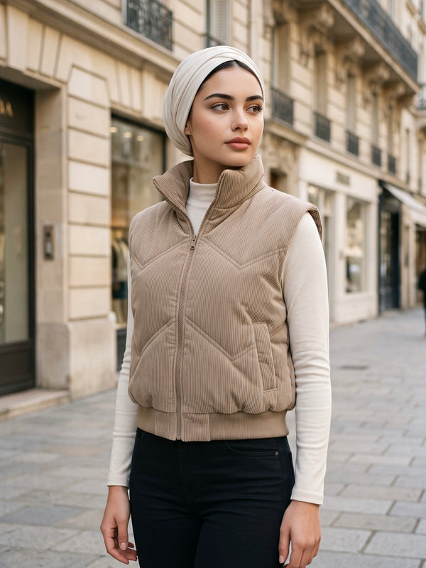 High Neck Puffer Vest