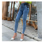 Cross-border foreign trade jeans women's spring new European and American fashion high waist elastic denim trousers skinny pants