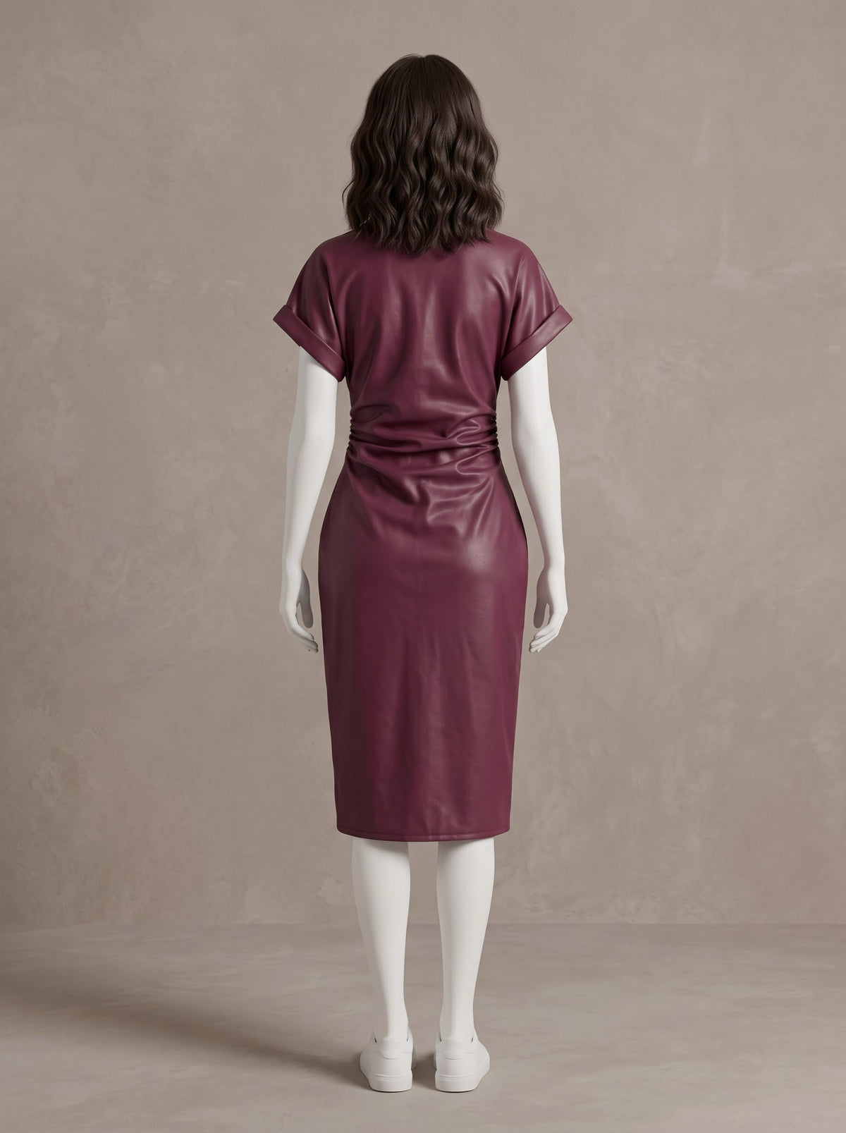 Leather Short Sleeve Dress