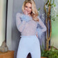 Feather Cuffed Sequined Jumpsuit