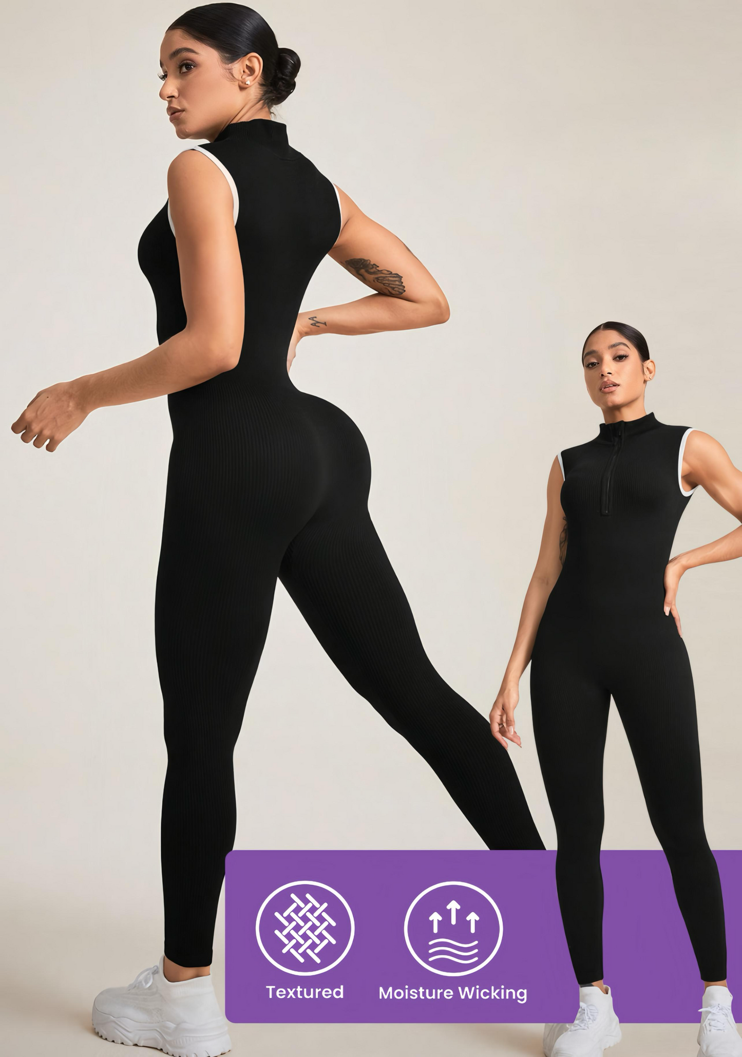 Sleeveless Athletic Compression Jumpsuit