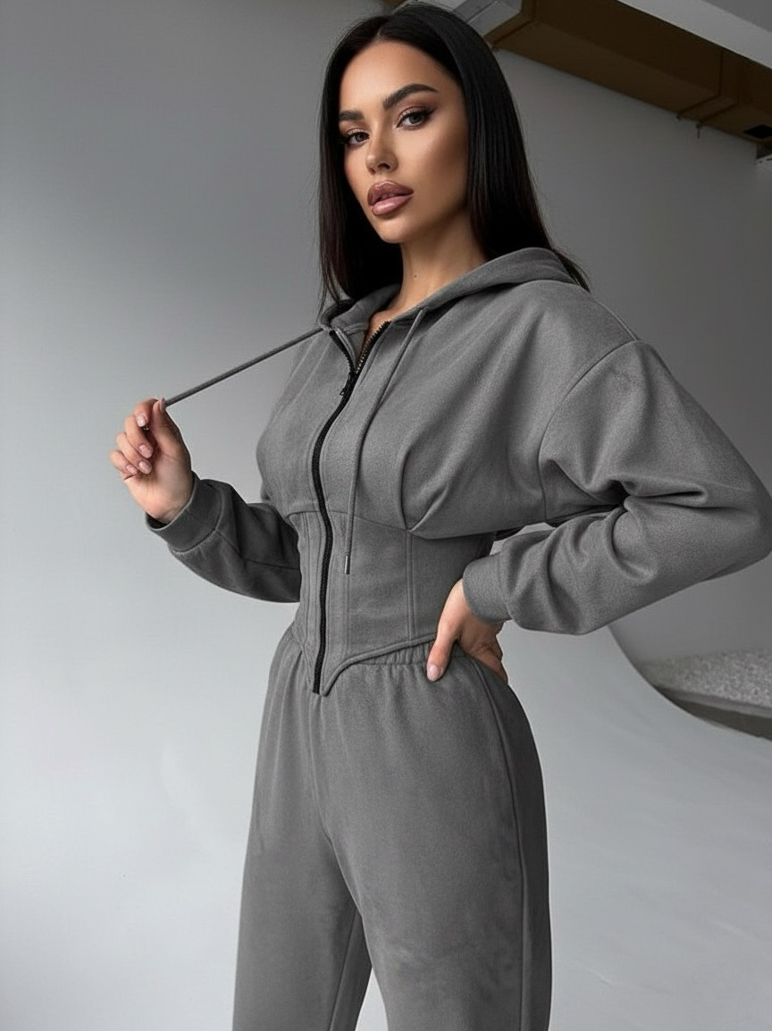 Detail Zip Up Jogger Set