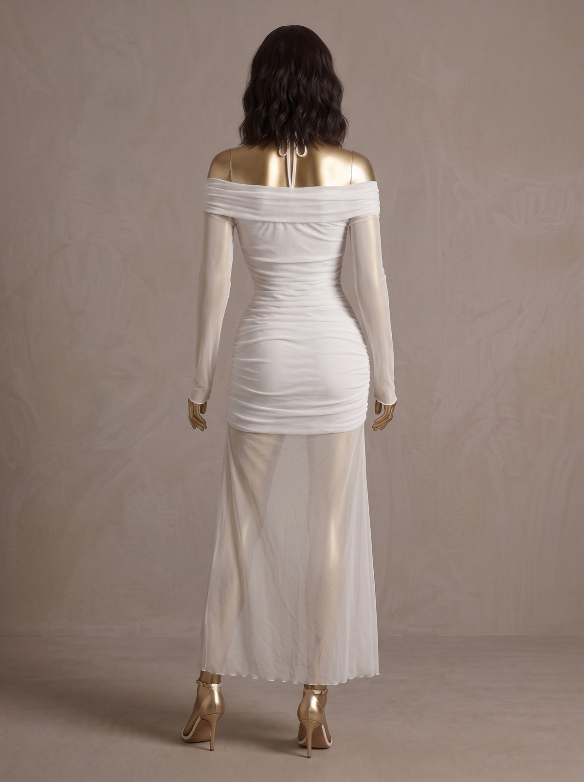 Long Sleeve Halter Dress