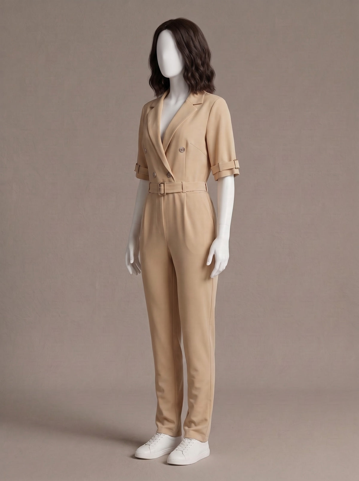 Formal Belted Blazer Jumpsuit