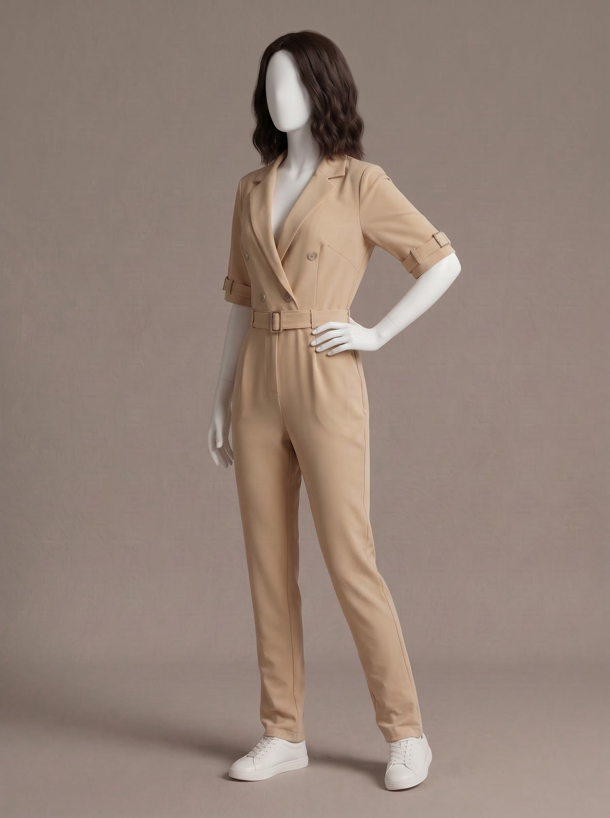 Formal Belted Blazer Jumpsuit