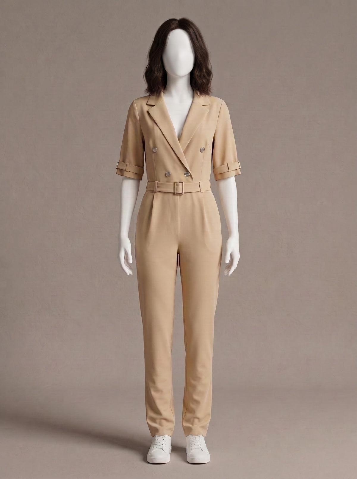 Formal Belted Blazer Jumpsuit