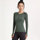 Seamless Yoga Top Crew Neck, Slim Fit, Long-Sleeve