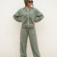 Ruched Hooded Tracksuit Set