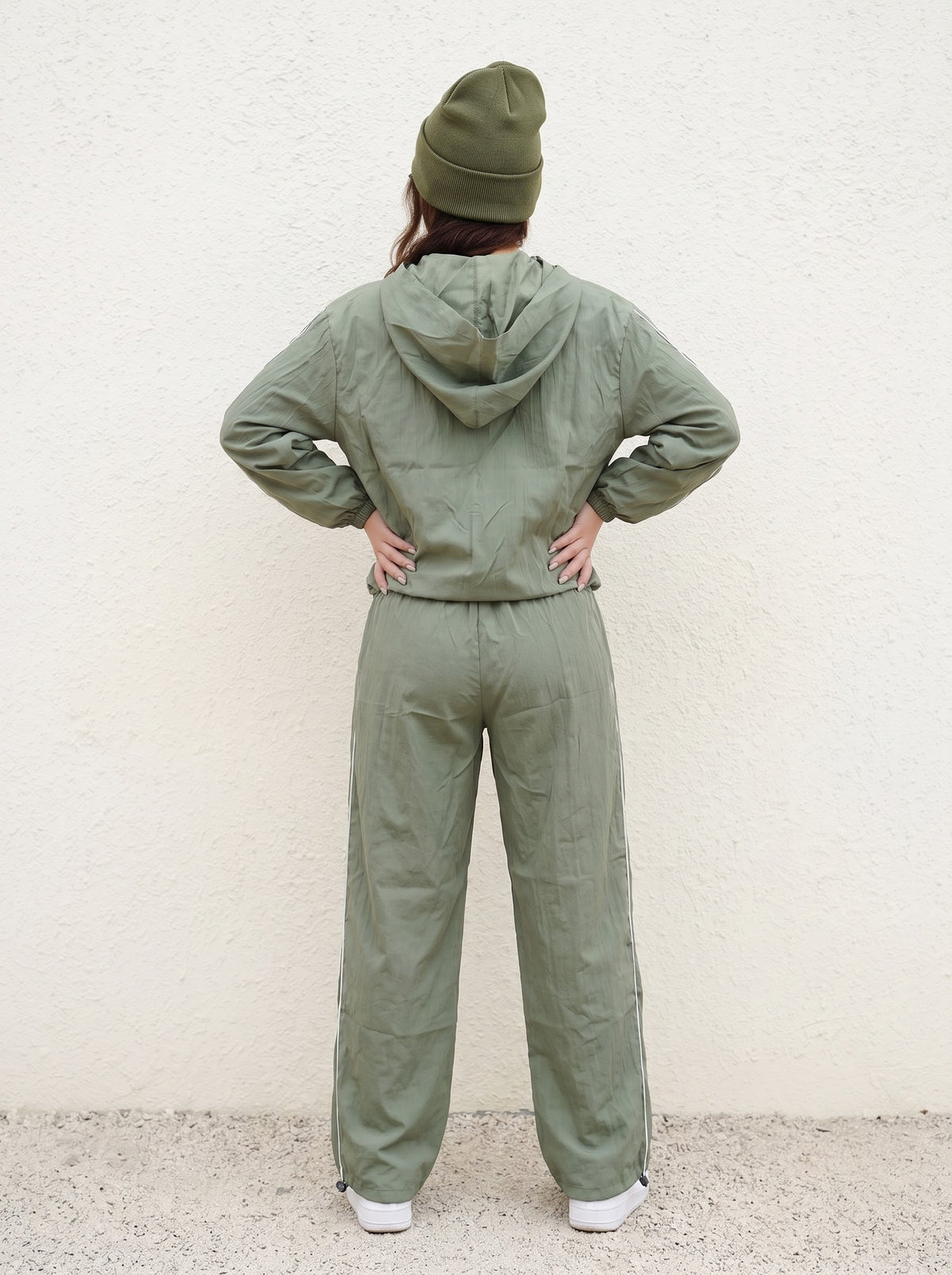 Ruched Hooded Tracksuit Set