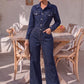 Long Sleeve Denim Jumpsuit