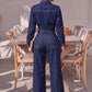Long Sleeve Denim Jumpsuit