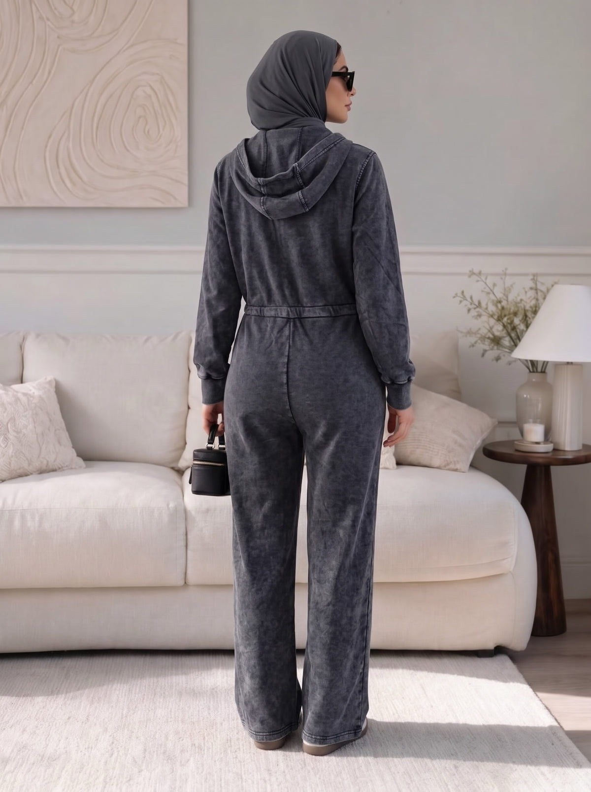 Hooded Wide Leg Jumpsuit