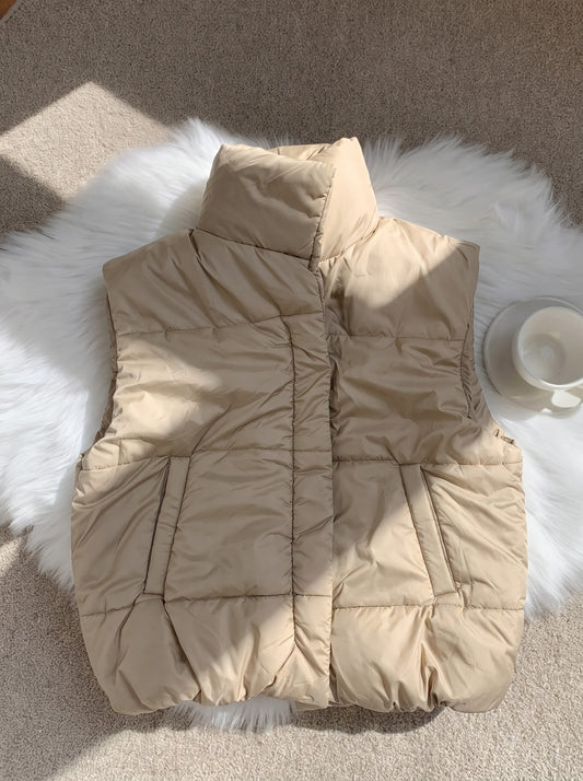 High Neck Puffer Vest