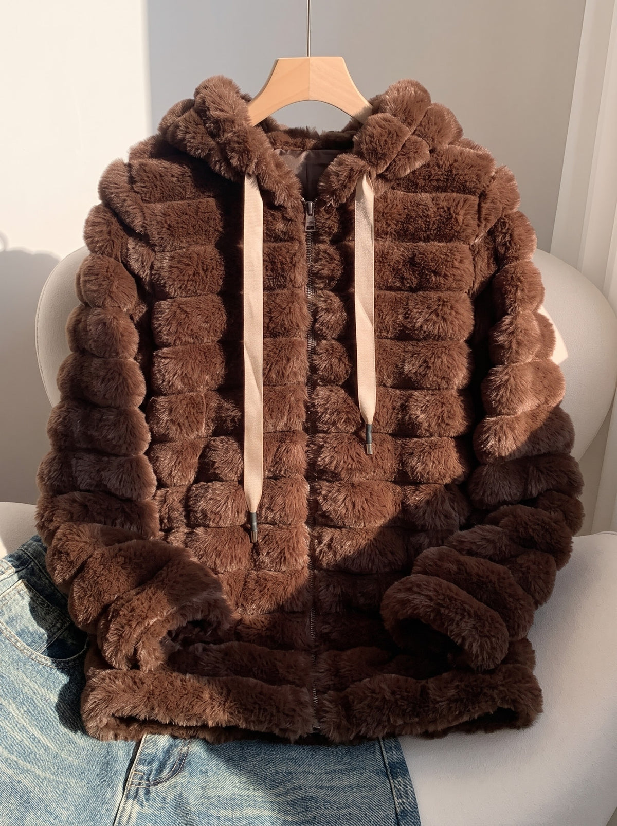 Hooded Fur Jacket