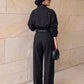 Belted Cropped Blazer Set