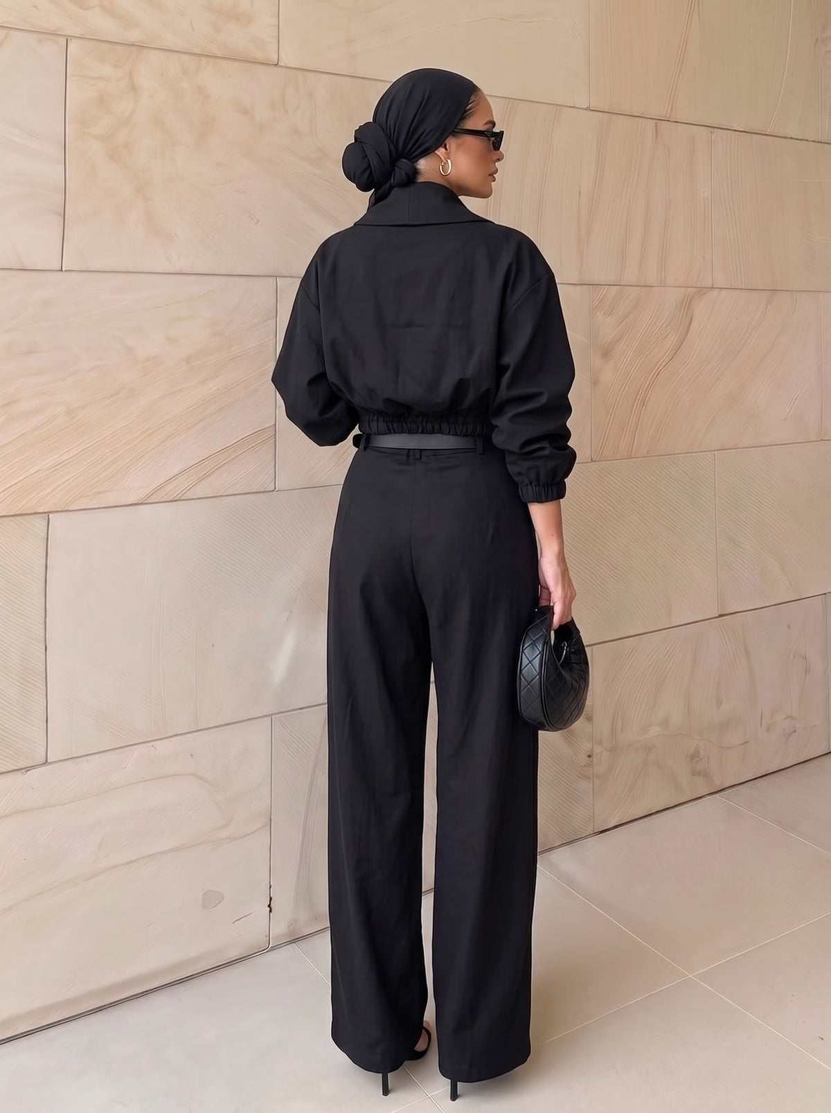 Belted Cropped Blazer Set