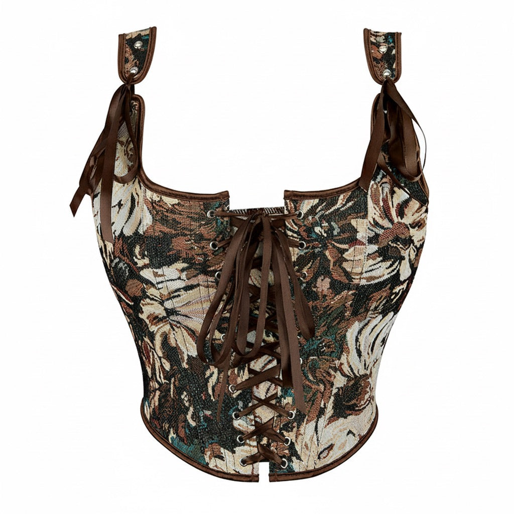 Lace-up Structured Cropped Corset