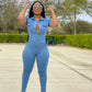 Women's Denim Jumpsuit Outfit
