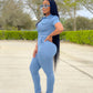 Women's Denim Jumpsuit Outfit