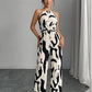 Sleeveless Halter Wide Jumpsuit