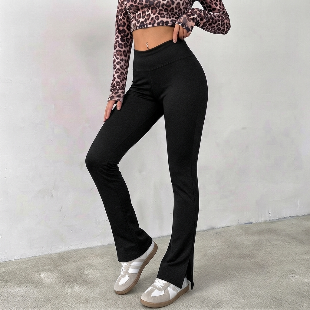 Cotton Split Hem Pants