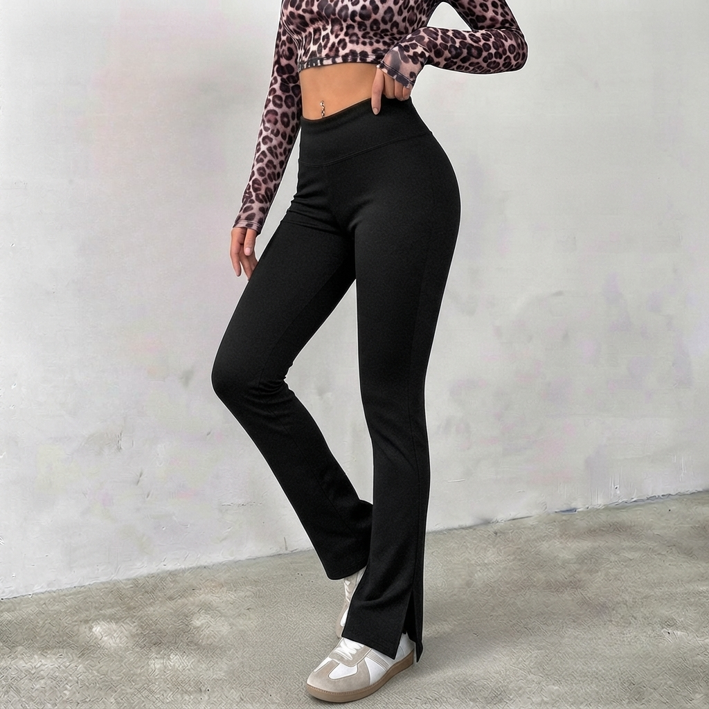 Cotton Split Hem Pants