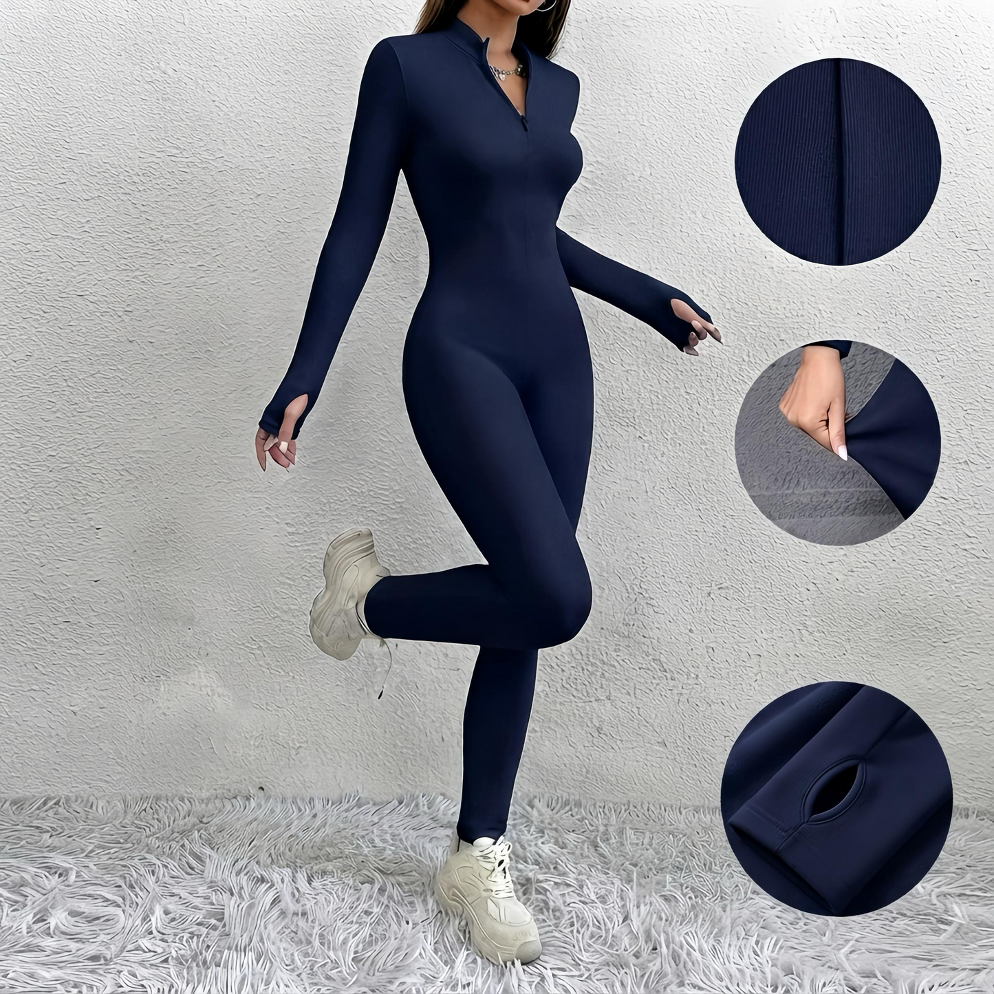 Long Sleeve Cotton Jumpsuit