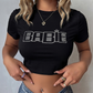 Rhinestone Graphic Crop Tee