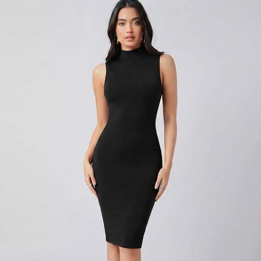Sleeveless High Neck Dress