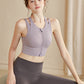 Sports Bra Crop Top Yoga Vest Front Zipper