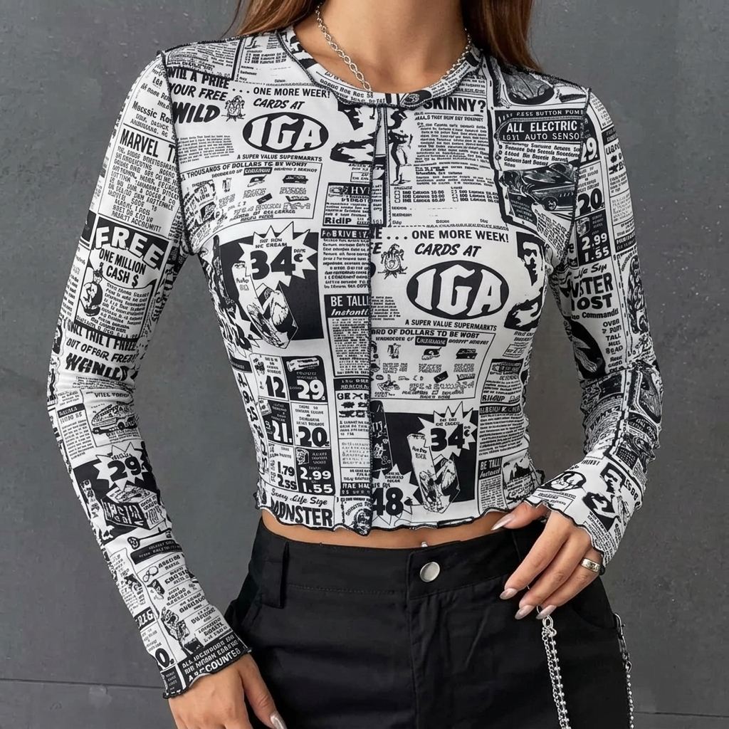 Long-Sleeved Crop Top Product
