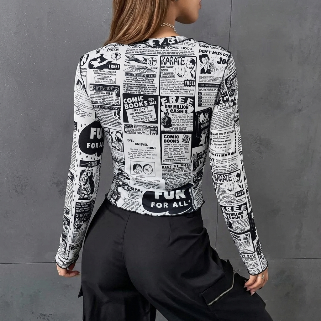 Long-Sleeved Crop Top Product