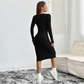 Ribbed Long Sleeve Dress