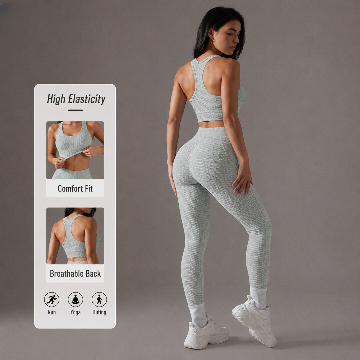 Textured Activewear Workout Set