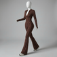 Long Sleeve Flared Jumpsuit