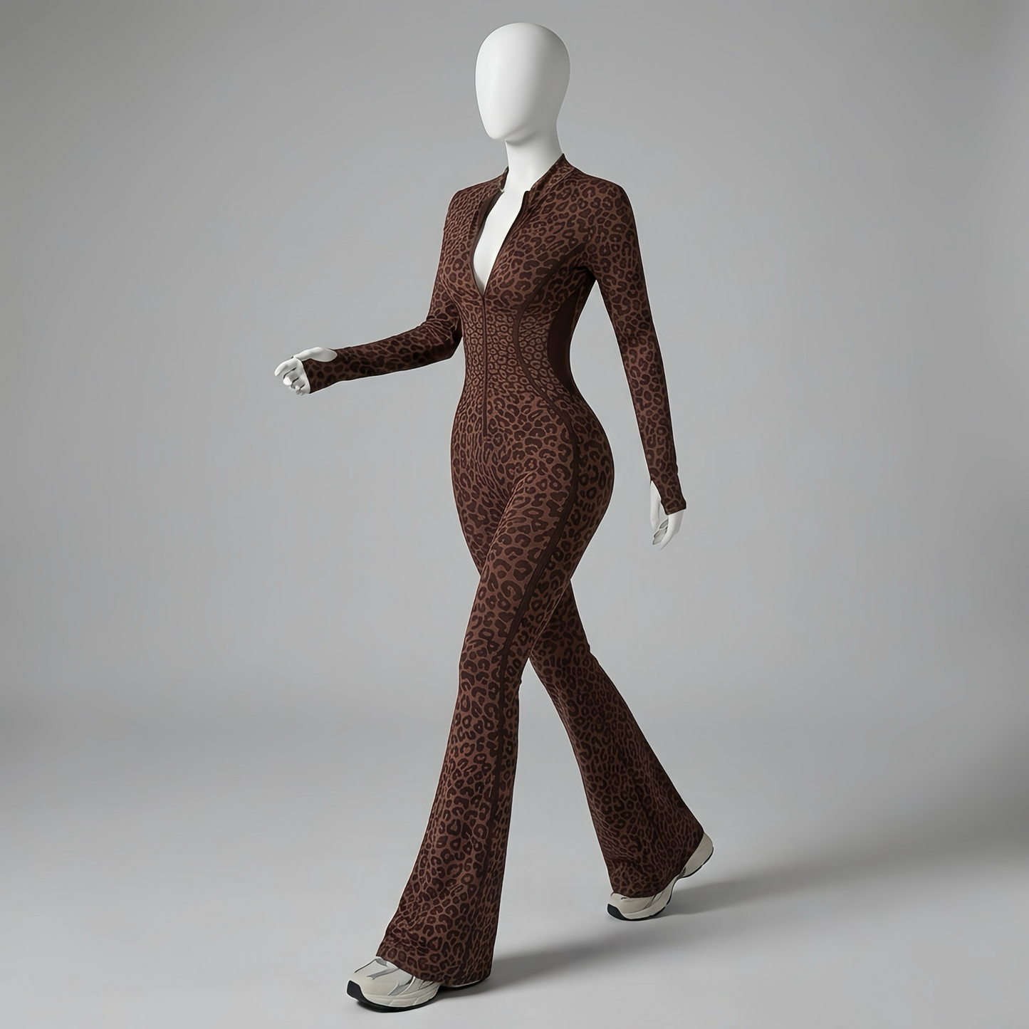 Long Sleeve Flared Jumpsuit