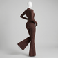 Long Sleeve Flared Jumpsuit
