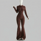 Long Sleeve Flared Jumpsuit