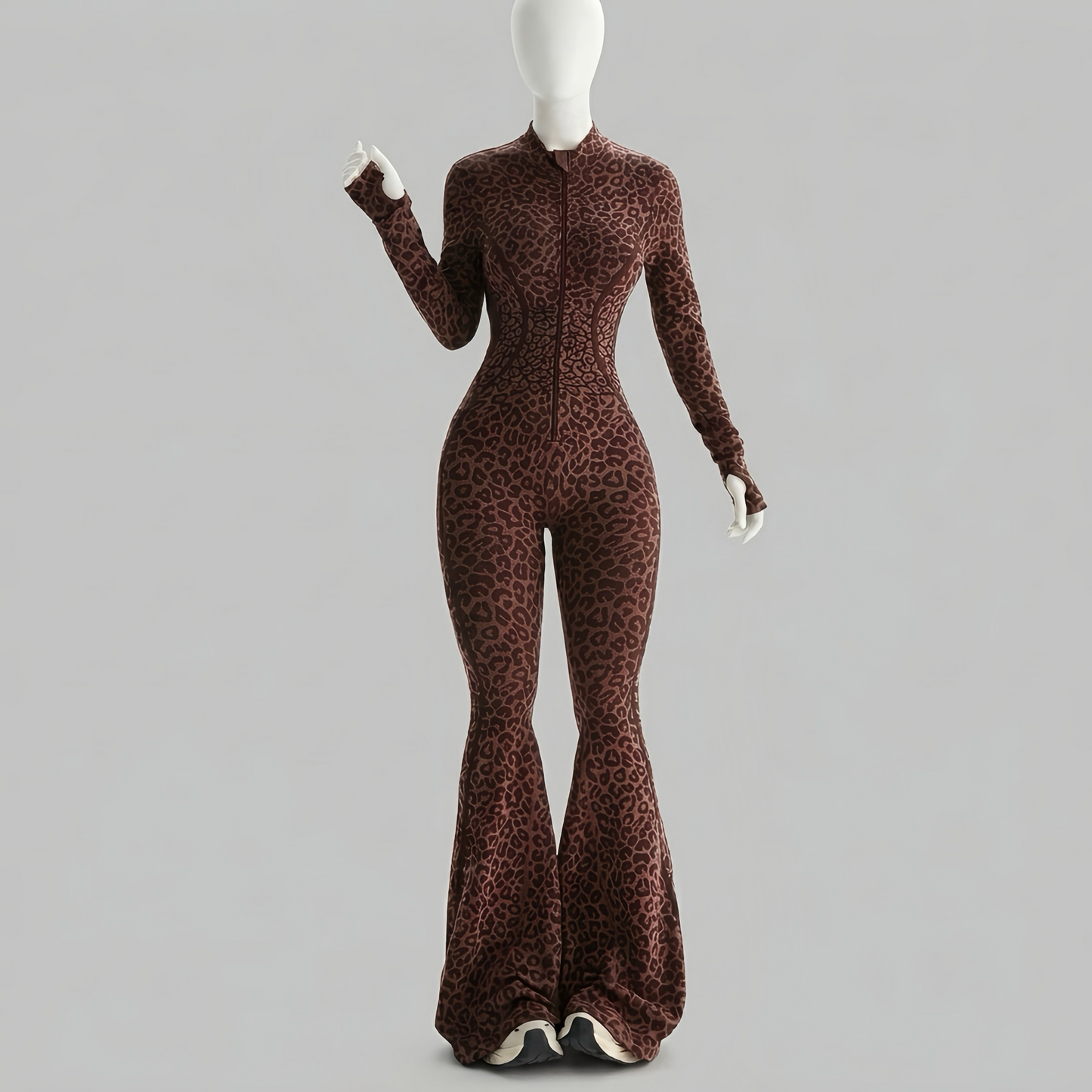 Long Sleeve Flared Jumpsuit