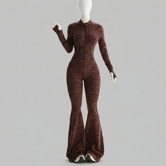 Long Sleeve Flared Jumpsuit