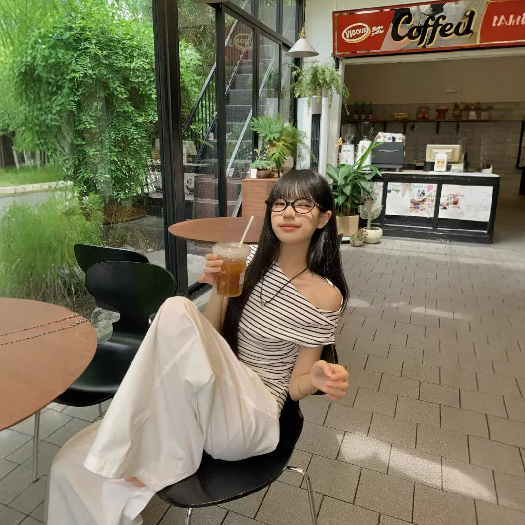 Draped Asymmetrical Knit Top