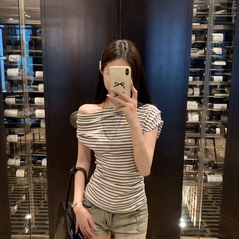 Draped Asymmetrical Knit Top